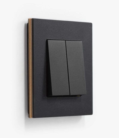 GIRA Esprit light switch in linoleum plywood anthracite