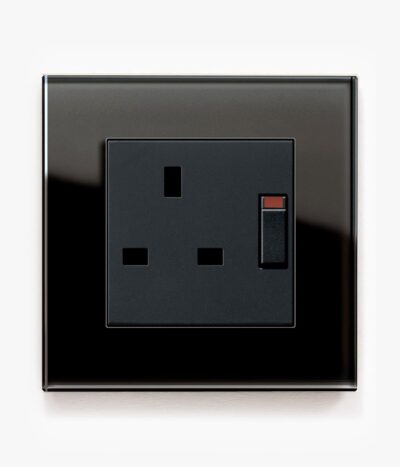 Esprit Black Glass/Black Single Socket