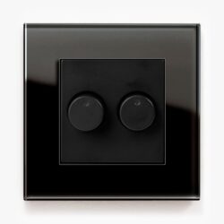 GIRA Esprit Black Glass double dimmer switch