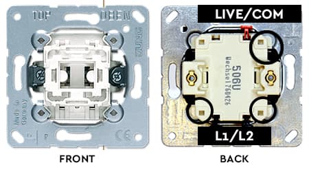 Jung rocker switch wiring points