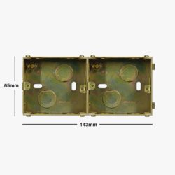 Jung UK metal back box, double with dimensions