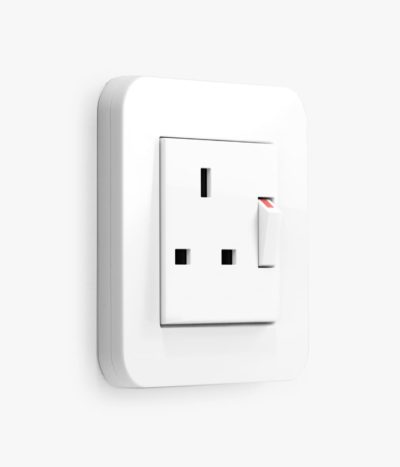 E3 White Switched Single Socket