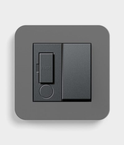 GIRA E3 Dark Grey switched fused spur