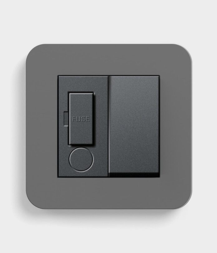 GIRA E3 Dark Grey switched fused spur