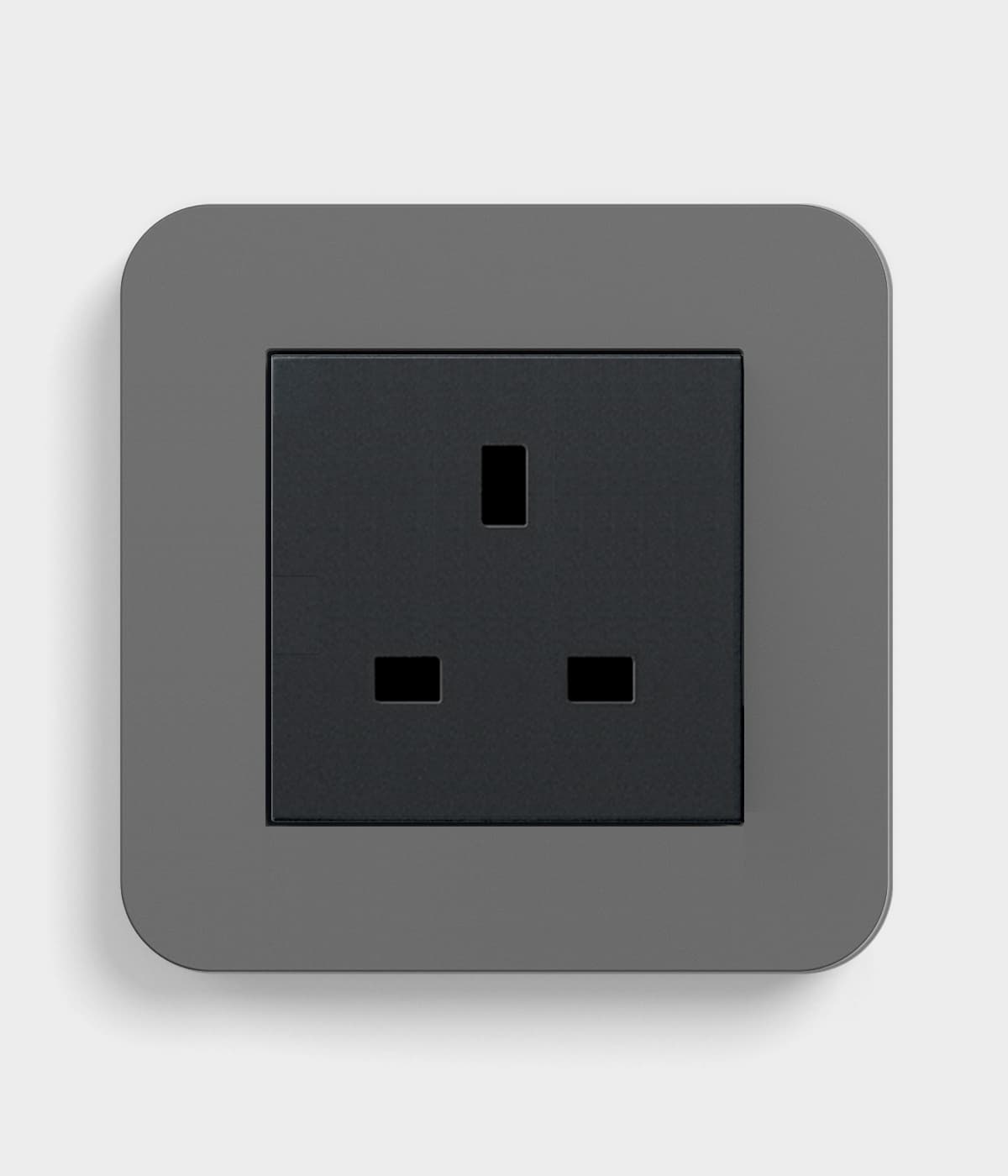 GIRA E3 Dark Grey/Black unswitched single socket