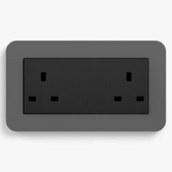 GIRA E3 Dark Grey/Black unswitched double socket