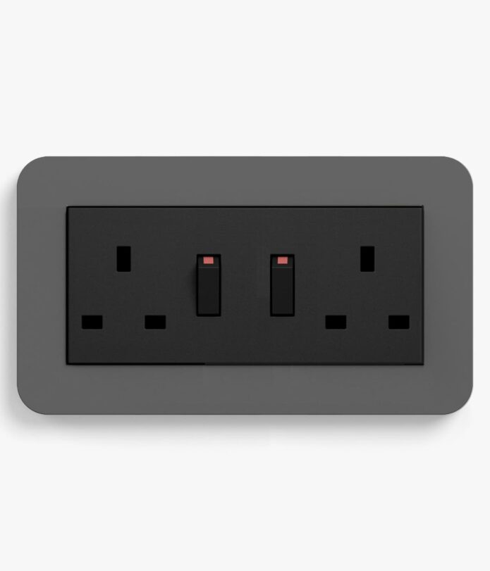 GIRA E3 Dark Grey/Black double socket