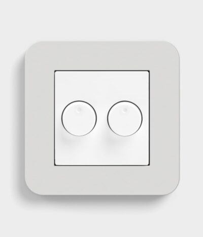 GIRA E3 Light Grey/White double dimmer switch