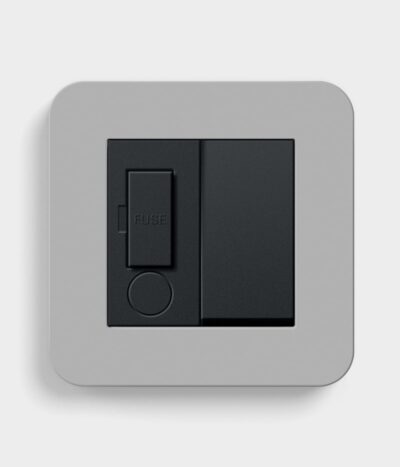 GIRA E3 Mid Grey/Black switched fused spur