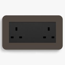 GIRA E3 Umber Double Unswitched Socket