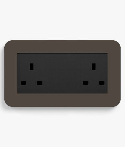 GIRA E3 Umber Double Unswitched Socket