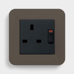 GIRA E3 Umber Single Switched Socket