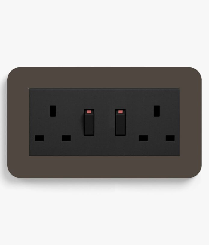 GIRA E3 Umber Double Switched Socket