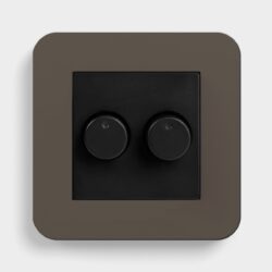 GIRA E3 Umber/Black double dimmer switch