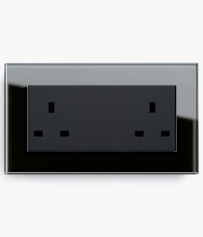 GIRA Esprit Black Glass plug socket