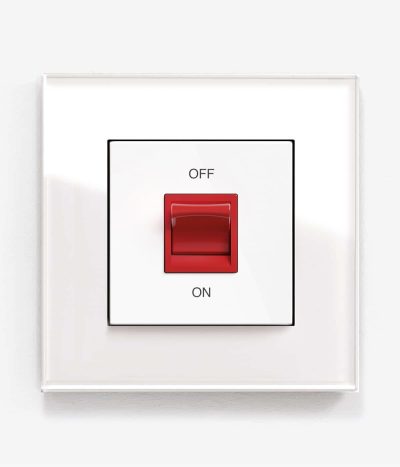 Esprit White Glass 45A Cooker Switch
