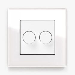 GIRA Esprit White Glass double dimmer switch