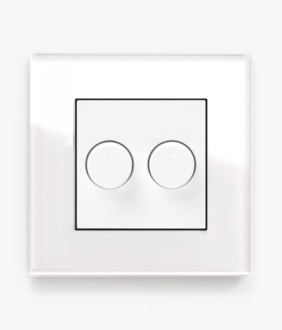 GIRA Esprit White Glass double dimmer switch