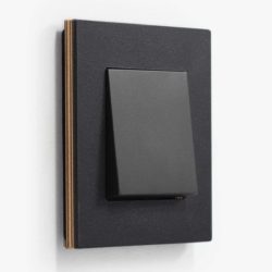 GIRA Esprit light switch in linoleum plywood anthracite