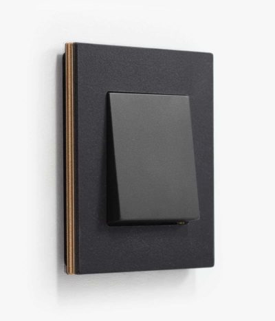 GIRA Esprit light switch in linoleum plywood anthracite