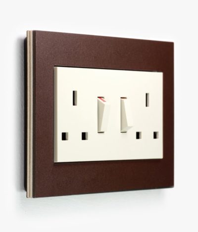 Gira Esprit Linoleum Plywood Dark Brown plug socket
