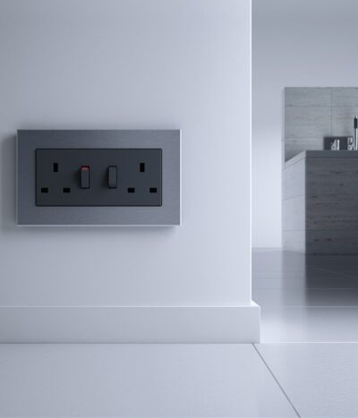 GIRA Esprit Stainless Steel socket in kitchen