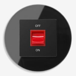 GIRA Studio Black Glass cooker switch