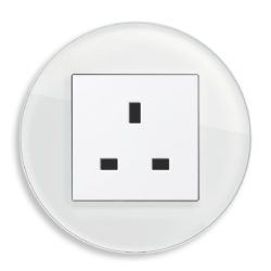 GIRA Studio White Glass single socket