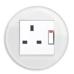 GIRA Studio White Glass single socket