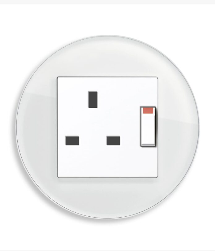 GIRA Studio White Glass single socket