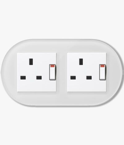 GIRA Studio White Glass double socket
