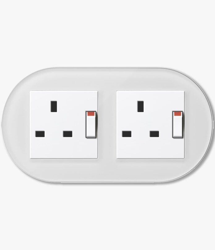 GIRA Studio White Glass double socket