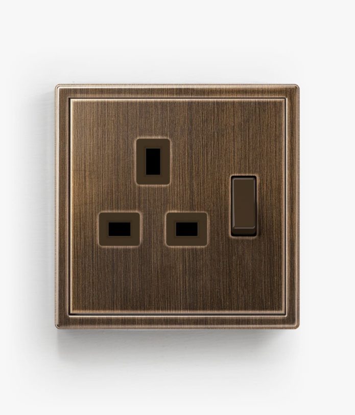 Jung LS990 Antique Brass single switched socket