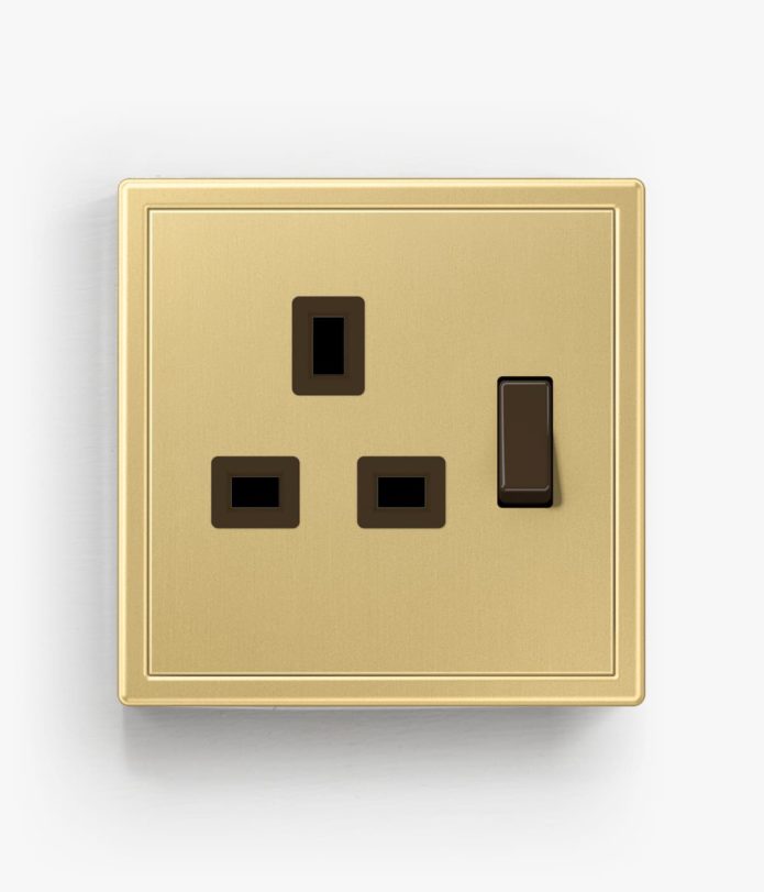 Jung LS990 Brass single switched socket
