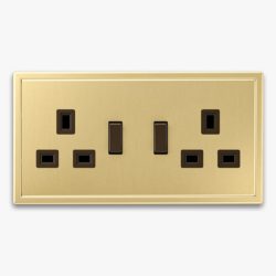 Jung LS990 Brass double switched socket