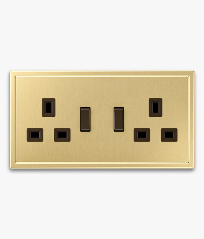 Jung LS990 Brass double switched socket