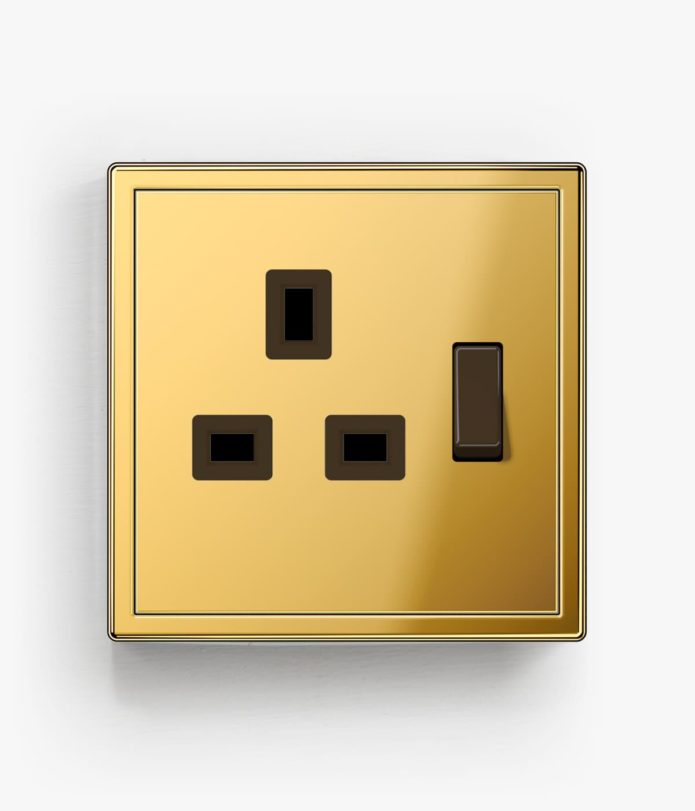 Jung LS990 Gold single switched socket