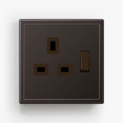 JUNG LS990 single socket in dark metal finish