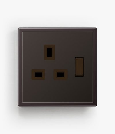 JUNG LS990 single socket in dark metal finish
