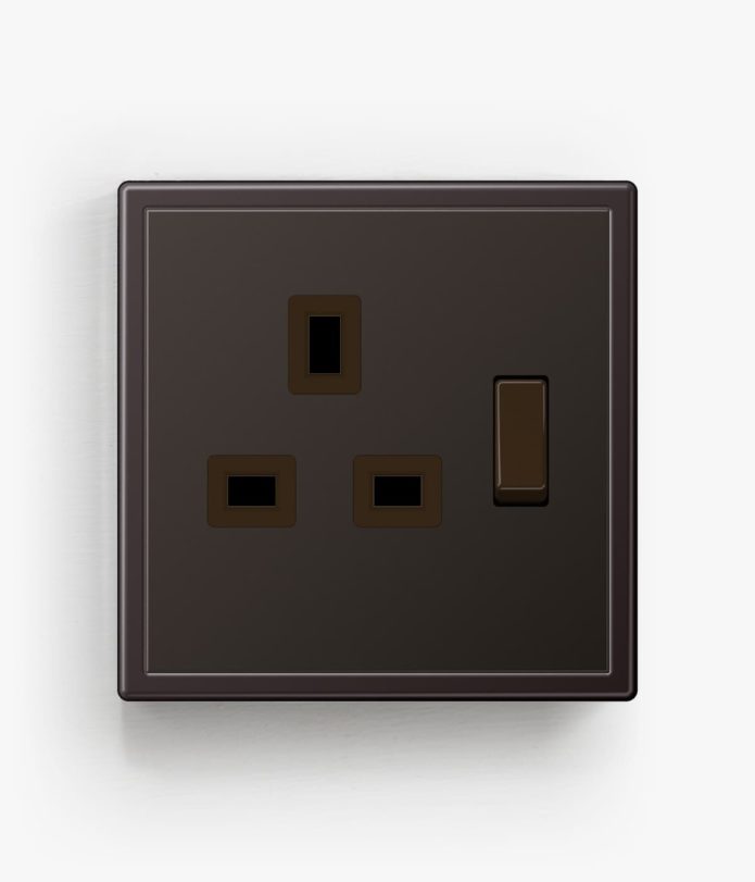 JUNG LS990 single socket in dark metal finish