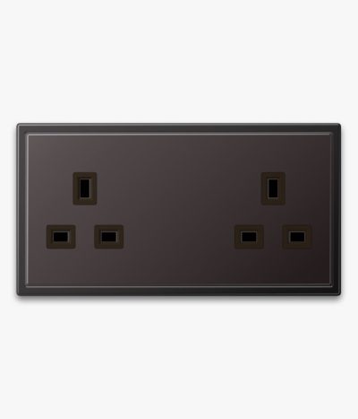 JUNG LS990 double socket in dark metal finish