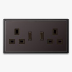 JUNG LS990 double socket in dark metal finish