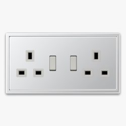 Jung LS990 Aluminium 2-gang switched socket