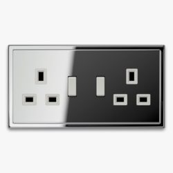 Jung LS990 Chrome 2-gang switched socket