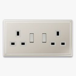 Jung LS990 Stainless Steel 2-gang switched socket
