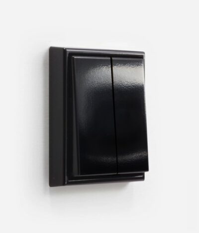 LS990 Black LED Double Push Dimmer (2x50W, 2-way)