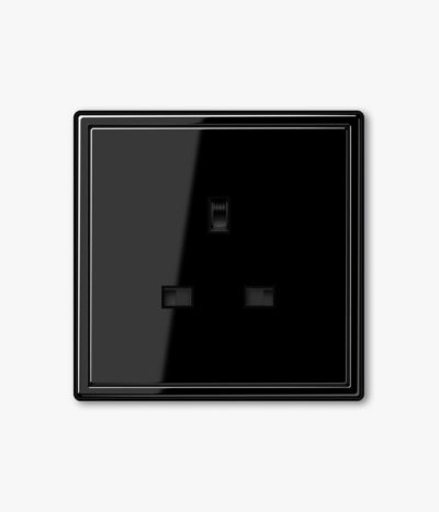 LS990 Black Single Unswitched Socket