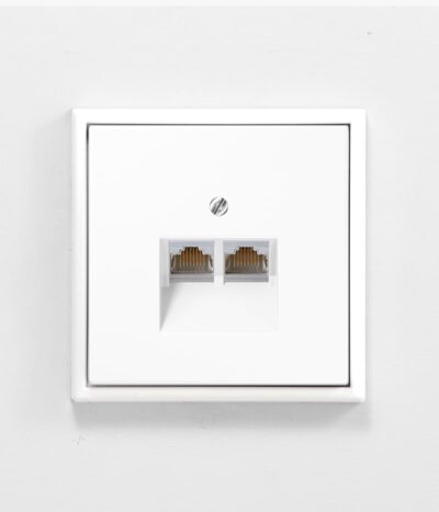 JUNG Ls 990 White dual CAT6 network socket