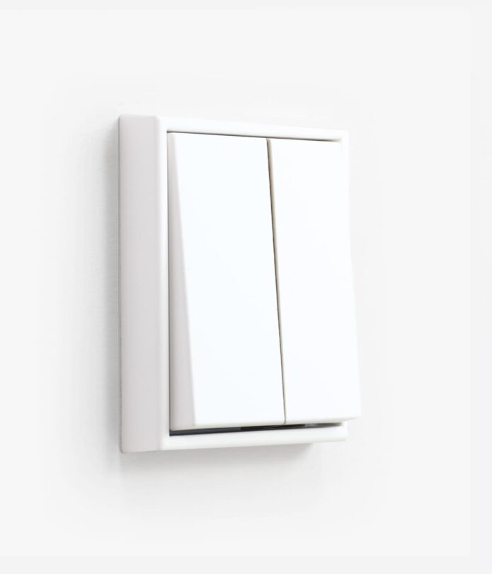 Jung LS990 Matt White double light switch