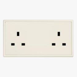 Jung LS 990 Cream double plug socket